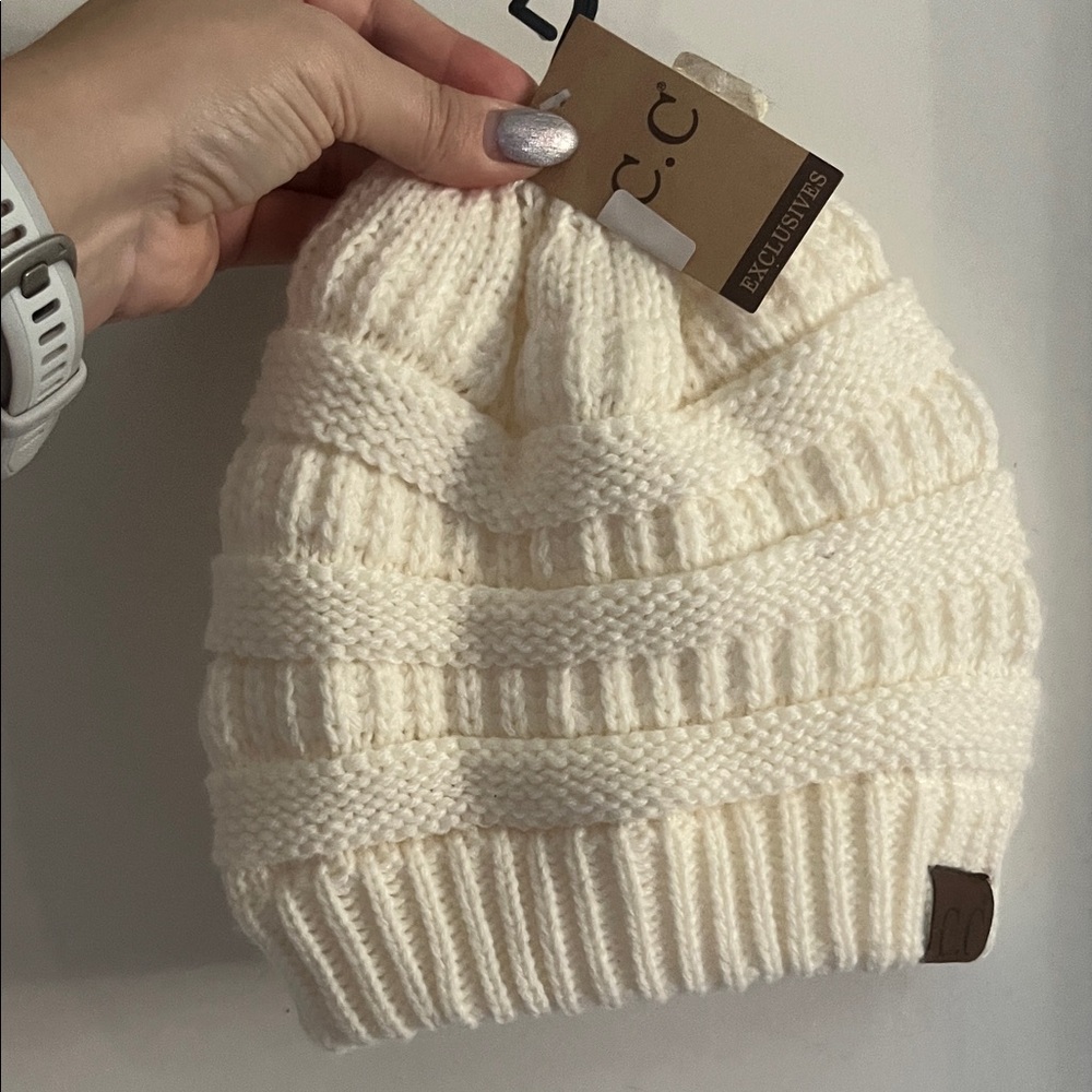 C.C Cream Knit Beanie